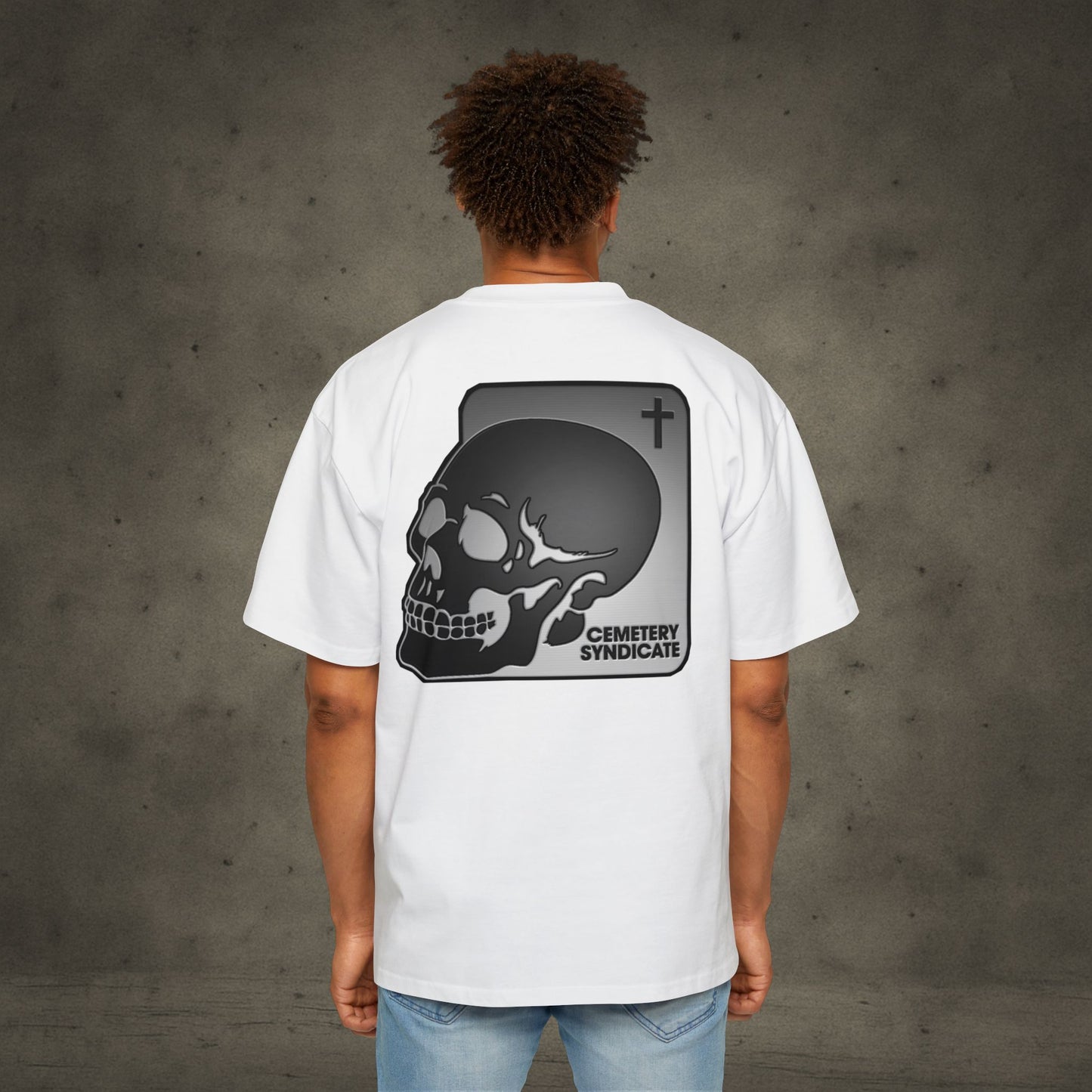 Skull Logo Tee — Cemetery Syndicate Graphic Oversized T-Shirt