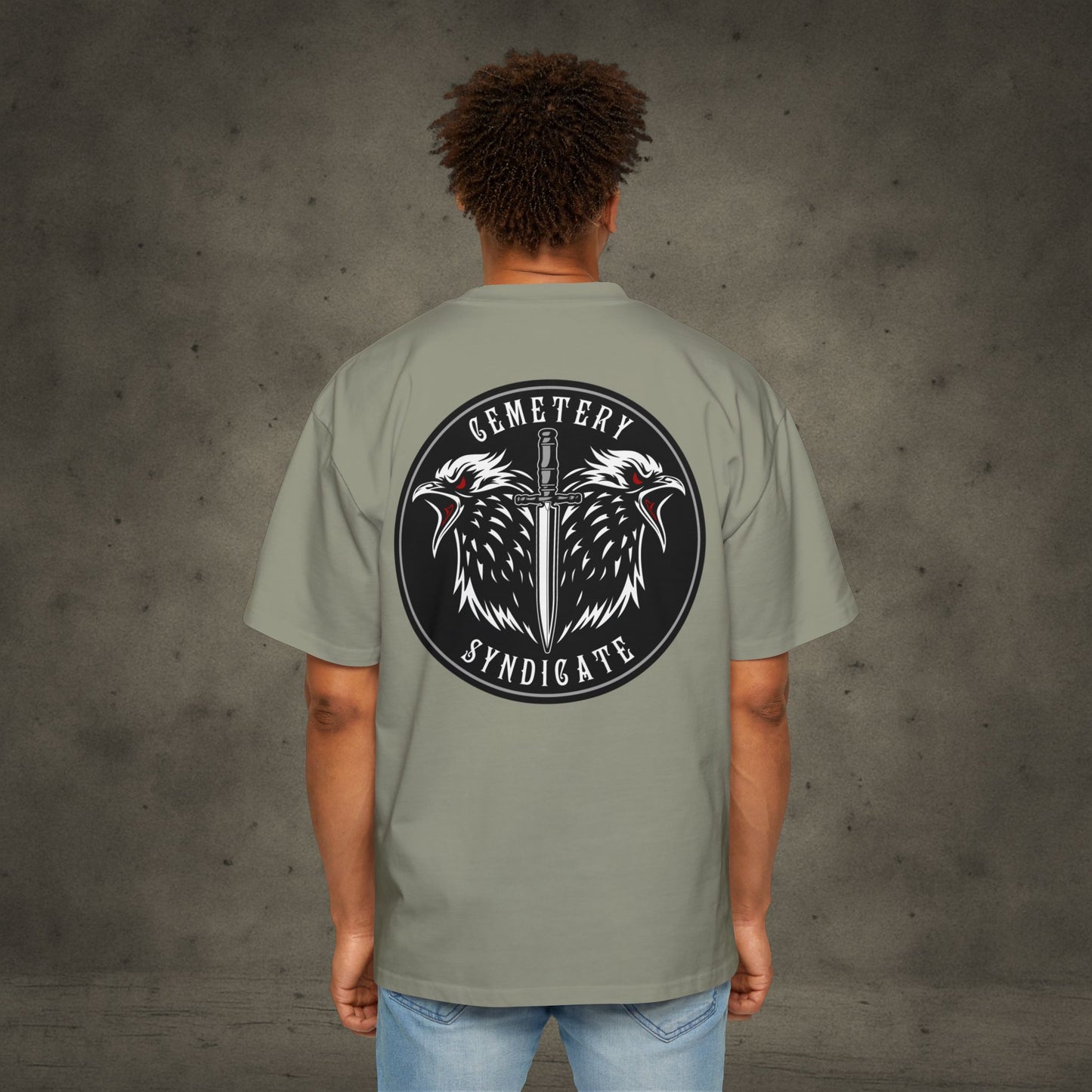 Cemetery Syndicate Tee — Raven Emblem Oversized T-Shirt