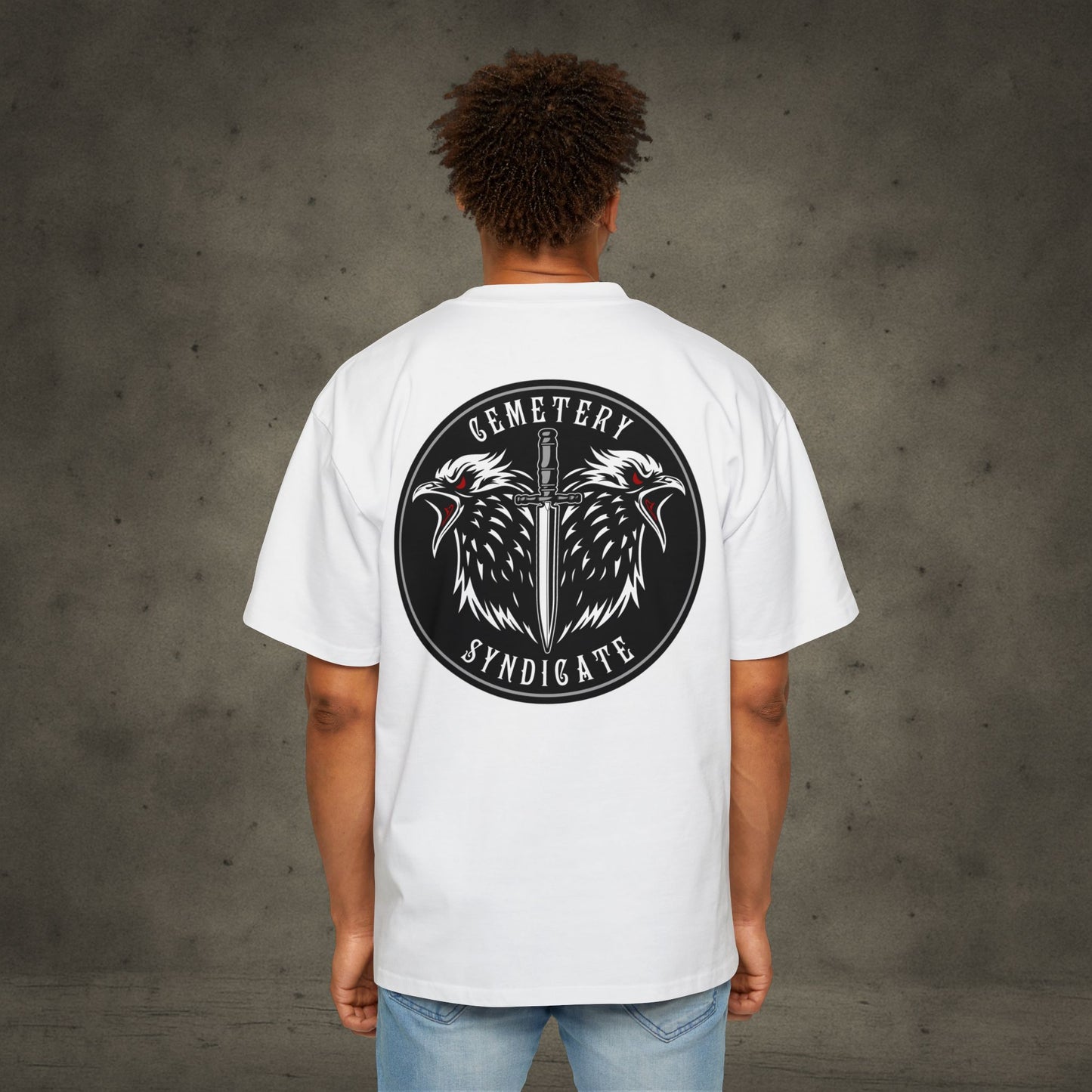 Cemetery Syndicate Tee — Raven Emblem Oversized T-Shirt