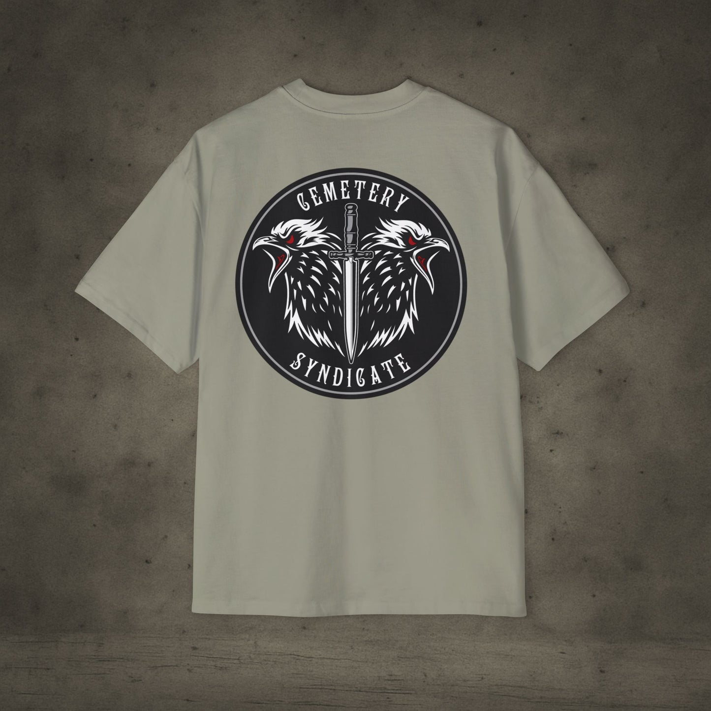 Cemetery Syndicate Tee — Raven Emblem Oversized T-Shirt