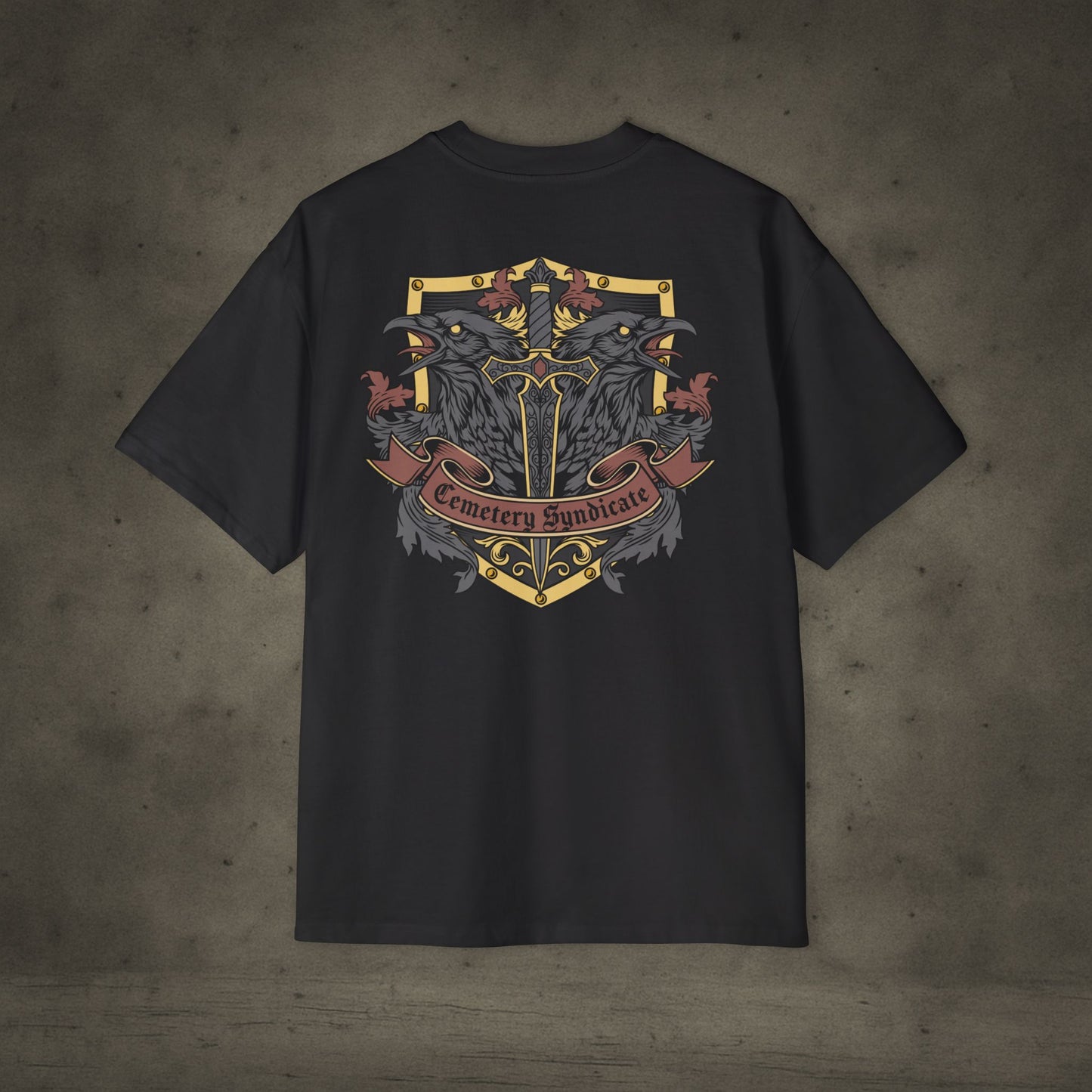 Gothic Crest 'Cemetery Syndicate' Graphic Shirt