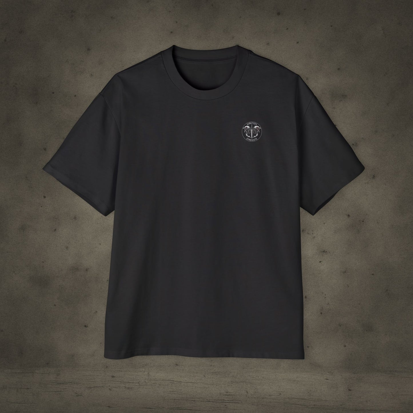 Cemetery Syndicate Tee — Raven Emblem Oversized T-Shirt